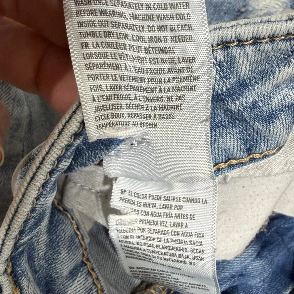 American‎ Eagle Ne(x)t Level Stretch Distressed Skinny Jeans Light Wash Size 6